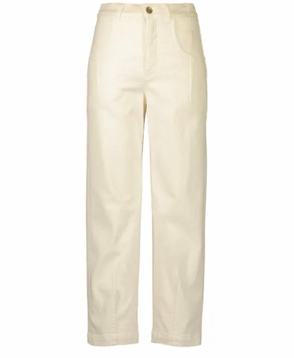 Eleventy Cropped Tapered Jeans Ivory Stretch Cotton EU 38 Made Italy